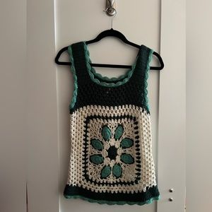 Buffalo by David Bitton Teal and Turquoise Crochet Tank